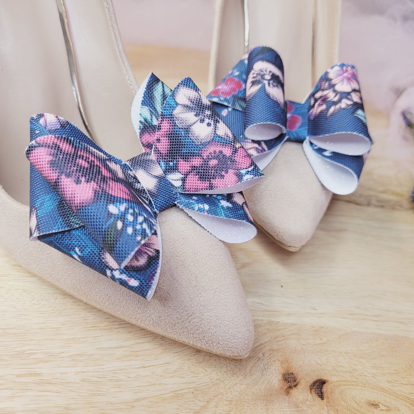 Bow Shoe Clips, Pastel Flower, 3D Bow, Fall Bow, Bridal Brooch for Shoes Heels Pumps, Autumn Bow