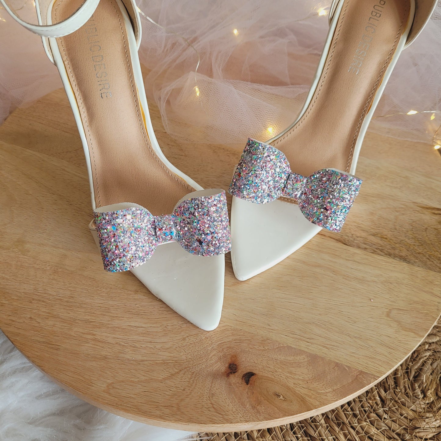 Pastel Glitter Bow Shoe Clips, bow shoe clips, glitter bow, prom shoe clips, Christmas bow, wedding bow, bow for bride, bridesmaid shoe clip