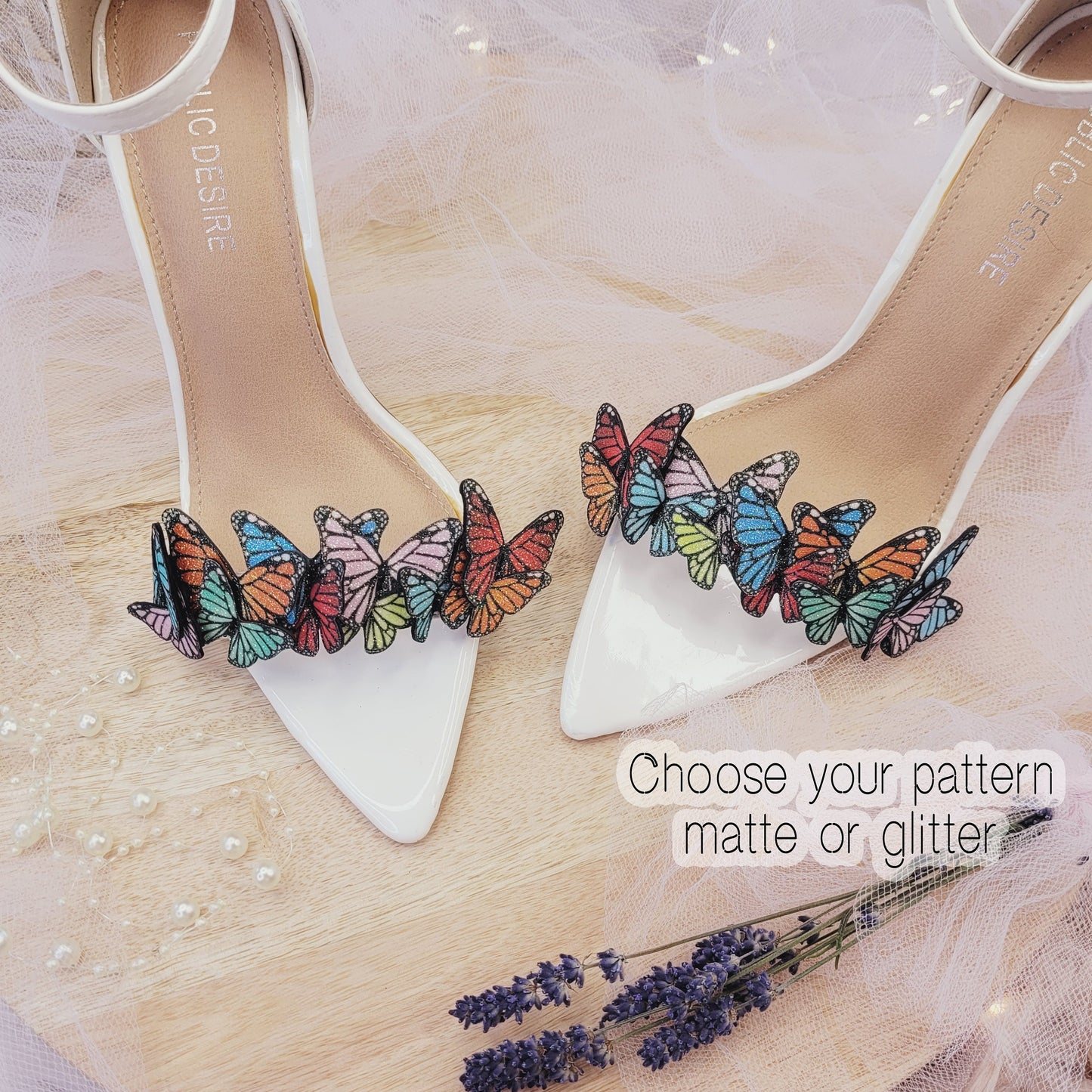 2pcs pearl shoe charm Butterfly Shoe Clips Wedding Shoes Decoration Sparkly
